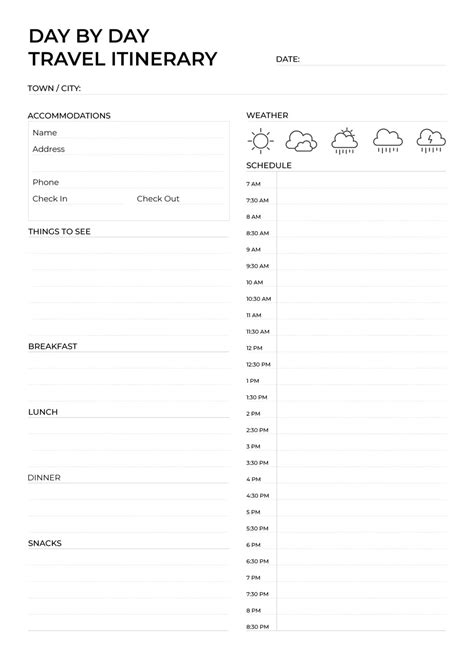 Best travel itinerary template in google docs word download template ...