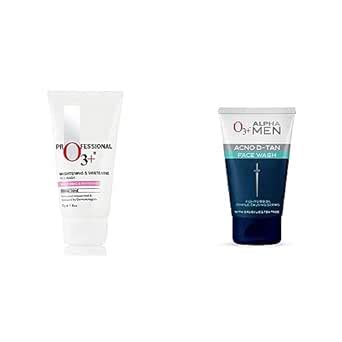 O3+ Brightening and Whitening Face Wash, 50g & O3+ ALPHA MEN Acno D-TAN ...