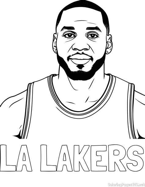 LA LAKERS Coloring Page alongside NBA Player Coloring Page