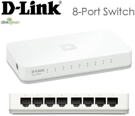 D-Link DES-1008C 10/100 Mbps Unmanaged Switch 8 Ports 100 Mbps ...