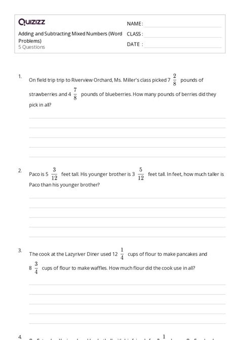 Adding and Subtracting Fraction Word Problems Mixed Practice 的图像结果