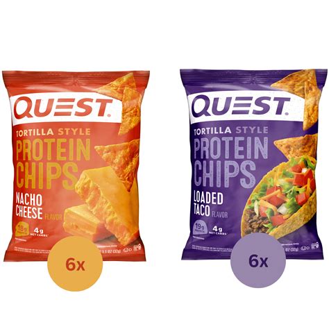 Quest Tortilla Style Protein Chips, Nacho Cheese and Loaded Taco ...
