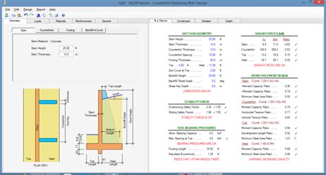 Image result for Counterfort Retaining Wall Design Example Excel