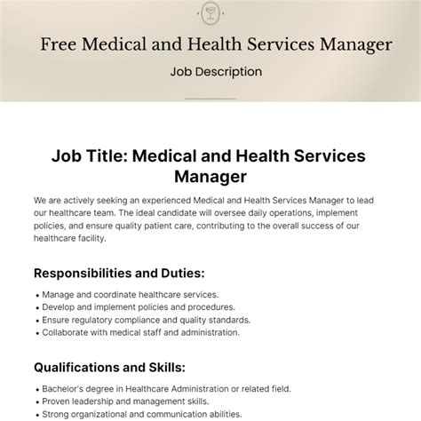 Job Outlook For Medical And Health Services Managers at Susan Cochrane blog