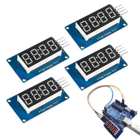 Buy LED Display Module TM1637 0.36'' 4-Digit Clock Double Dots 7 ...