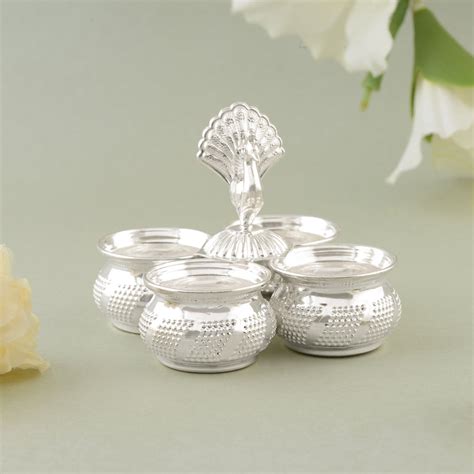pure-silver-kumkum-and-haldi-bowls-with-peacock-design – Krishna ...