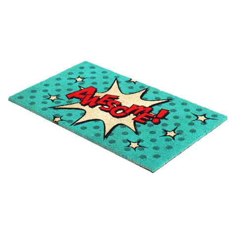 OnlyMat AWESOME Pop Art Fun Design Printed Natural Coir Door Mat