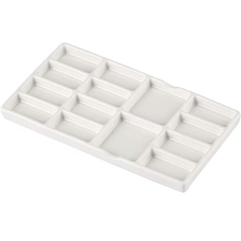 Art Essentials Ceramic Palette - Rectangular 8 Inch - 14 Wells | Art Lounge