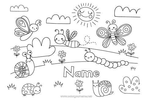 Coloring page No.1255 - Cute Spring Sun