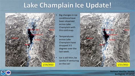 Ice is quickly covering Lake Champlain. NWS freeze over forecast
