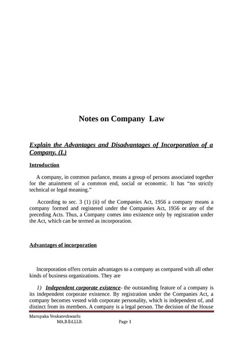 24736643 compuny law - notes on company law - Notes on Company Law ...