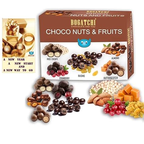 BOGATCHI Chocolate Coated Assorted Nuts and Fruits, New Year Special ...