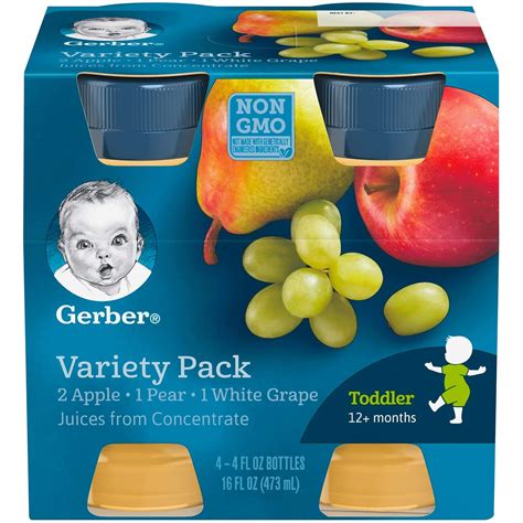 Amazon.com: Gerber Juice Fruit 2 Apple, 1 Pear, 1 White Grape Juices ...