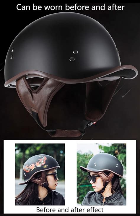 Hanhua German Style Half Face Helmet with UV Visor India | Ubuy