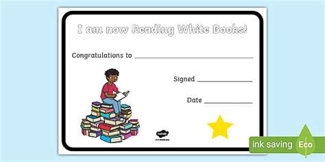 I'm Now Reading White Books Certificate