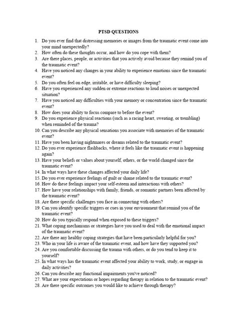 Image result for PTSD Questions