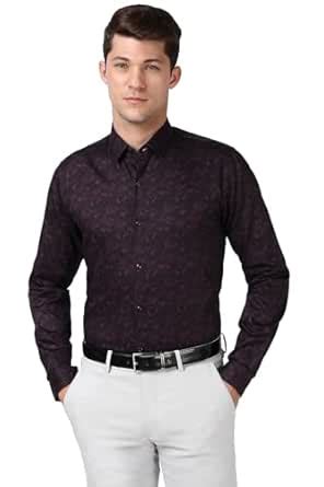 Peter England Men Purple Slim Fit Formal Shirt : Amazon.in: Clothing ...