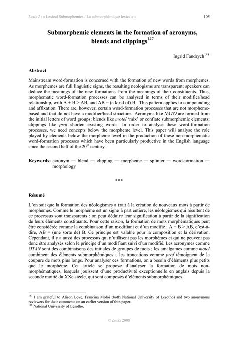 Acronyms & word fomation pdf | PDF