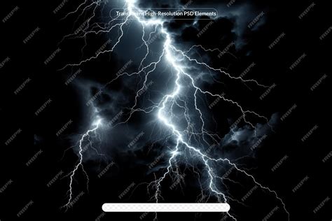 Premium PSD | White thunder isolated transparent background