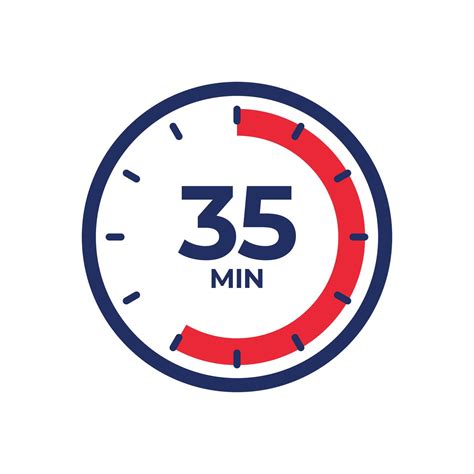 35 min Timer, clock, stopwatch isolated icon. Countdown timer symbol ...