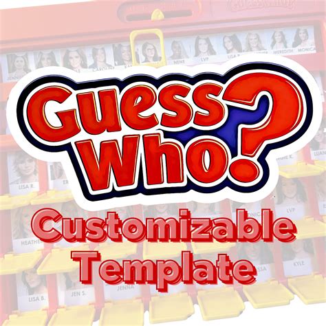 Guess Who Game Template Editable Digital Template Guess Who 2.0 Customize/personalize in Canva ...