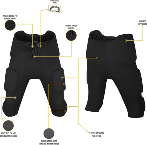 Buy Exxact Sports Adult Integrated Football Pants | Bubble Pro Pads Men ...