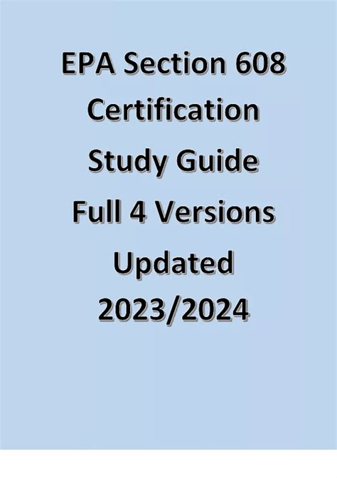 EPA Section 608 Certification Study Guide Full 4 Versions Updated - EPA ...