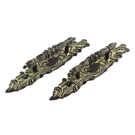 Black Brass European Style Door Handles In Pair