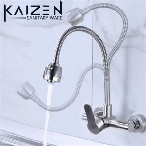 Promo Kran kitchen sink dinding tembok panas dingin kran dapur ...
