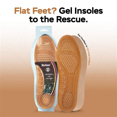 Helios Gel Insole for Flat Foot for Men – Trim to Fit Size 6-10 ...
