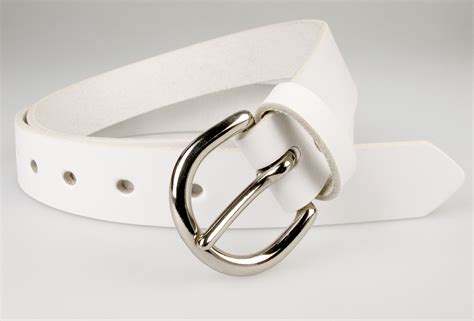 Womens White Leather Belt Full Grain Leather - Belt Designs