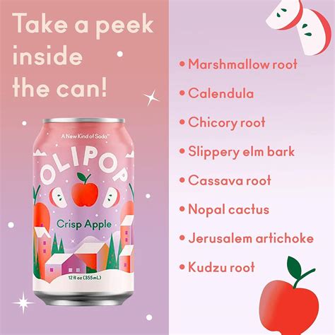 OLIPOP Crisp Apple Sparkling Tonic - Prebiotic Soft Drink with 9g of ...