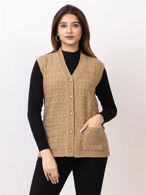 1269 Camel Sleeveless Cardigan Winter Wear TWENTY ME – Twentyme