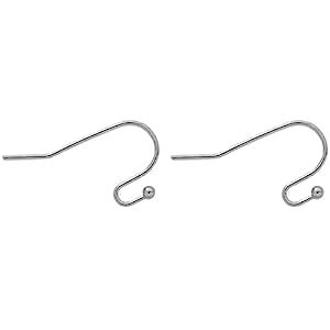 500 Pairs 21x11mm Rhodium Plated Earwires Ball Dot French Earring Hooks ...