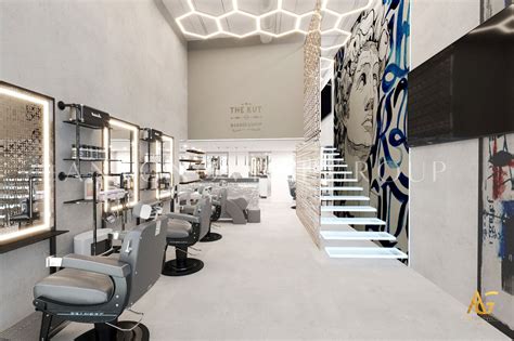 Modern Aesthetic Barber Shop with Spacious Interior Design Creating Luxury