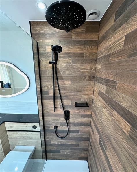 21 Beautiful Wood Tile Shower Ideas That Wow - Addicted To Organization