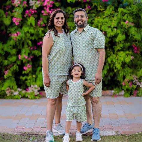 Vacation Ready Green Floral Printed Family Outfit – Holiday & Beachwea