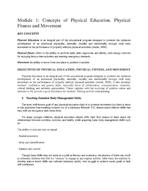PE Reviewer Module 1 3 5 - Module 1: Concepts of Physical Education, Physical Fitness and ... - process of teaching pe and health education