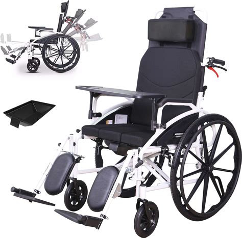 Amazon.com: Lightweight Wheelchair for Adults, Full Reclining Folding ...