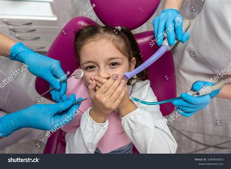 Dentist Going Perform Dental Examination Frightened Stock Photo ...
