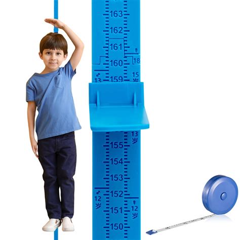 Buy Kanayu Height Chart for Kids, 3D Removable Growth Chart with Body Measuring Tape, Blue ...