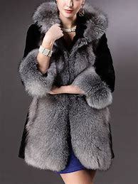 Image result for Faux Fur Hooded Coat