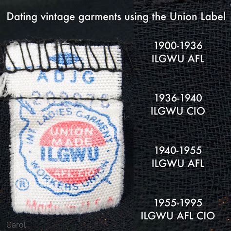 How Do You Date Vintage Clothing From The Union Label at Jayden Fanning ...
