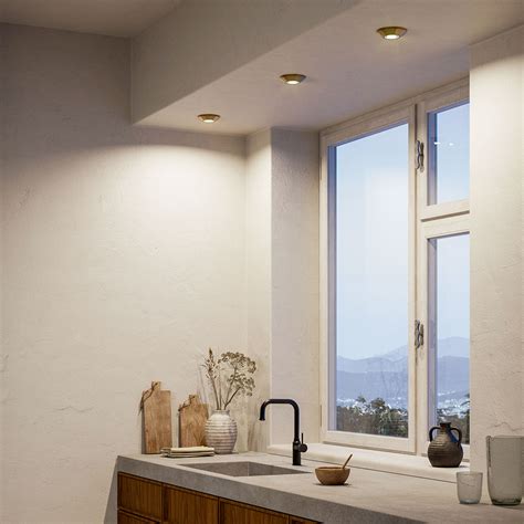 Antique Brass Protruding Ceiling Light Made in Italy