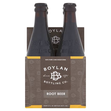 Boylan Bottling Co. Root Beer Soda, 12 fl oz, 4 count - Fairway