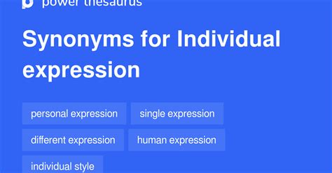 INDIVIDUAL EXPRESSION Synonyms: 77 Similar Words & Phrases
