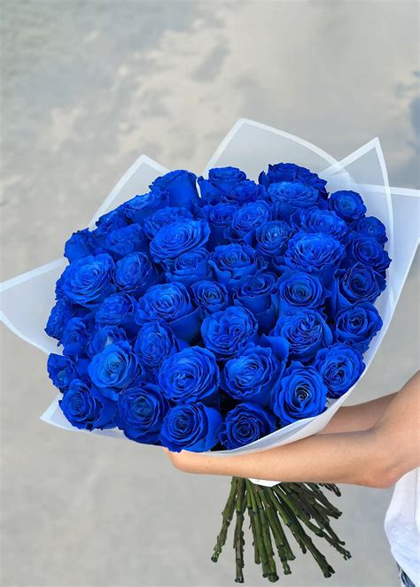 NO. 37. Blue Roses Sapphire Bouquet | Cherry Blossom | Flowers Delivery ...