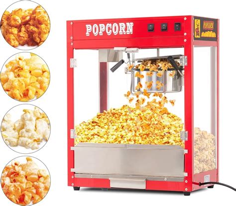 Amazon.com: DEXSO 8 OZ Popcorn Machine with 10 PACK Popcorn Buckets ...
