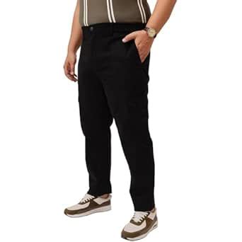 Buy Plus Size Men Cargo Pants | Stretchable Regular Fit Mid-Rise Pure ...