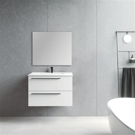 Mobile sottolavabo e lavabo Mia bianco opaco L 80 x H 55 x P 45 cm | Leroy Merlin